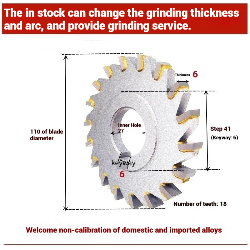1057-Alloy three-face milling cutter can be customized tungsten steel 63 80 100 125 YW2 steel parts milling slot welding disk cutter Shandong Denso Pricision Tools Co.,Ltd.